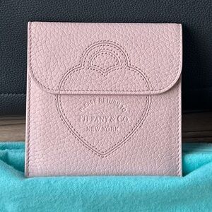 Tiffany & Co.Crystal Pink Taurillon Leather Pouch Clutch Purse Card Holder